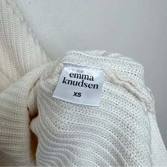 Emma Knudsen Womens XS Ribbed Kate Sweater In White - Picture 12 of 16